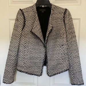 Ann Taylor NEW black/white simple unstructured lined front pocket dressy jacket